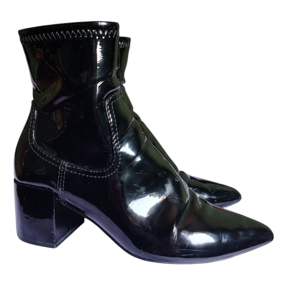 ALDO Black Patent Leather Ankle Boots